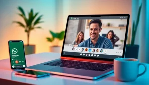 快连官网上的 WhatsApp Web 功能，突出消息传递与视频通话。