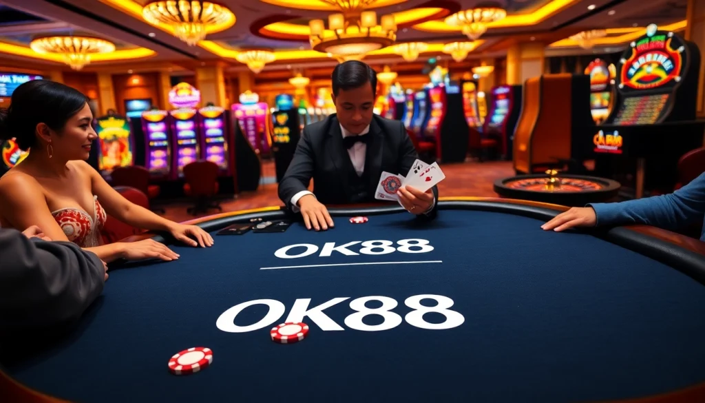 Engage with thrilling games at https://ok88.tech/ featuring poker tables and immersive slot machines.