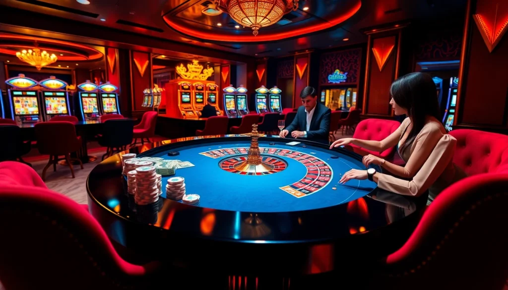 Experience the excitement of luck8 at a lavish casino with intense gameplay and luxurious surroundings.