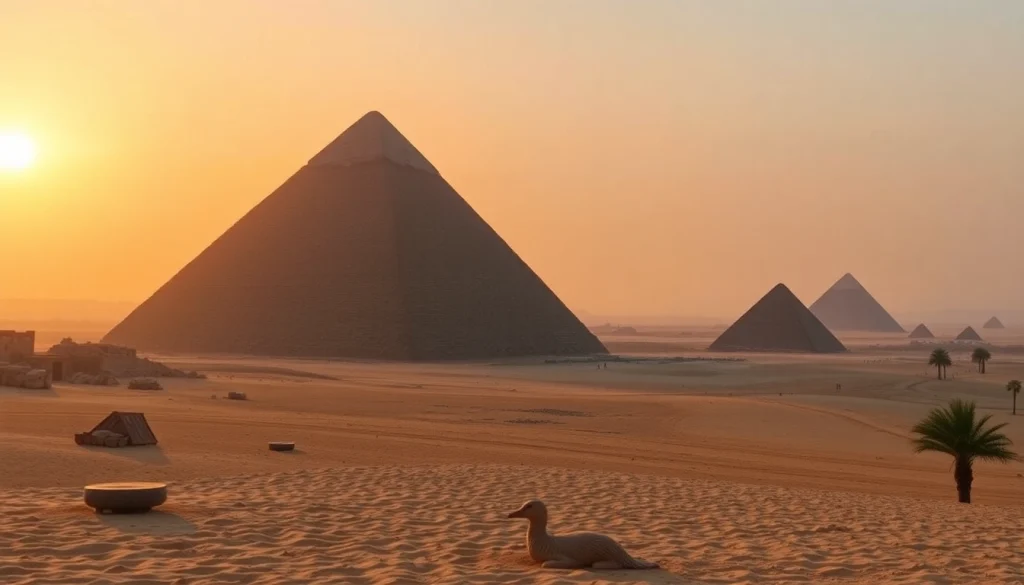 Explore the Great Pyramid of Giza at sunrise, highlighting https://piraminds.com/ captivating ancient architecture.