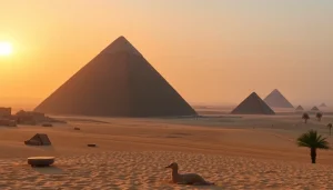 Explore the Great Pyramid of Giza at sunrise, highlighting https://piraminds.com/ captivating ancient architecture.
