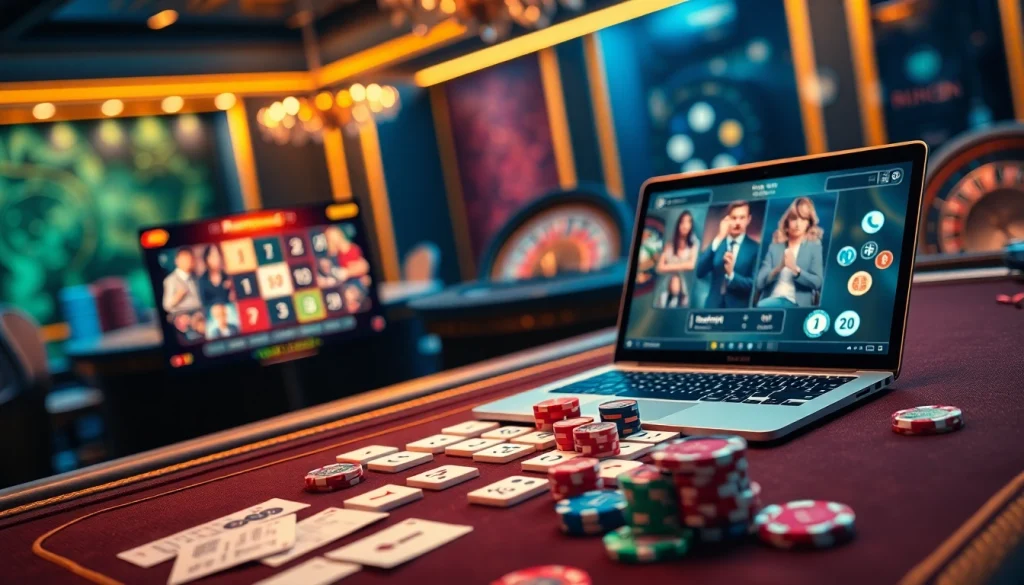 Experience רמיקוב אונליין excitement with vibrant casino visuals and digital gaming elements.