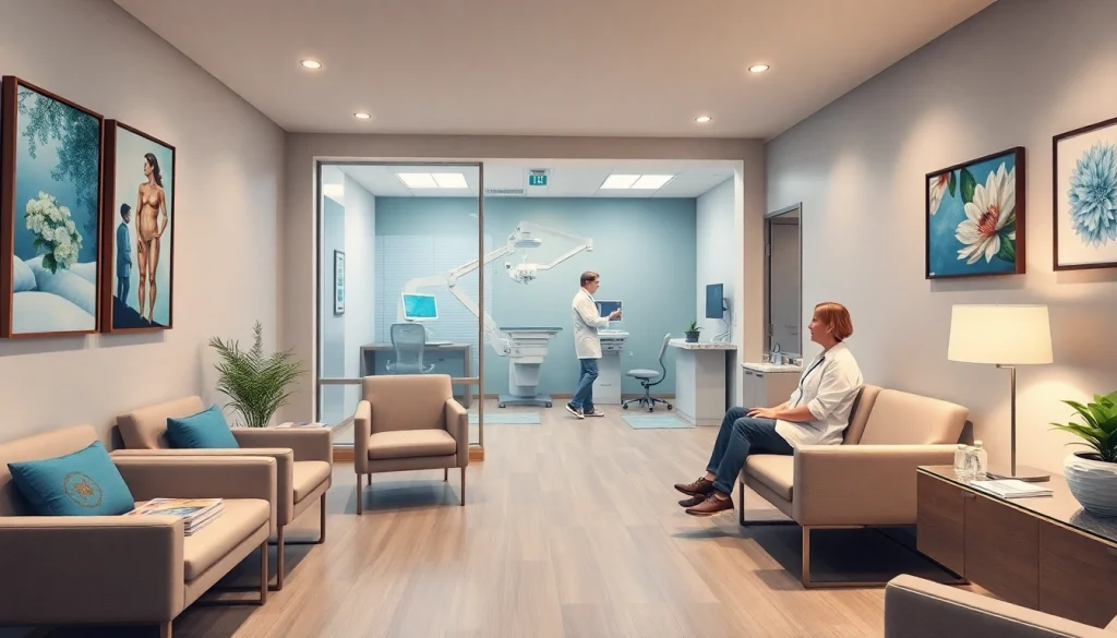 現代的な医療クリニックでの包茎手術のおすすめ。相談スペースと患者中心のケアを特徴としています。