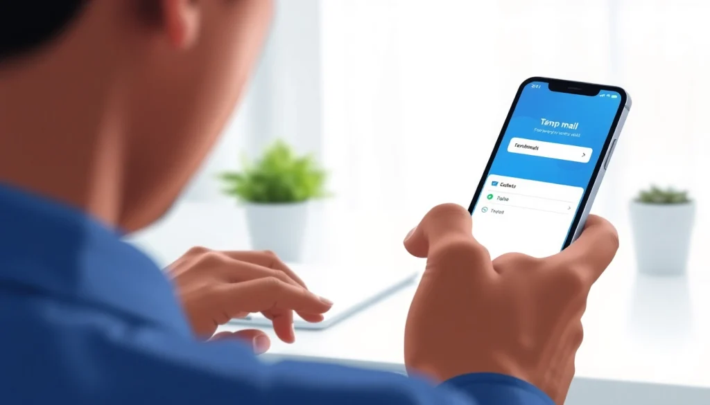 Boost privacy with a user-friendly temp mail app interface on a smartphone.