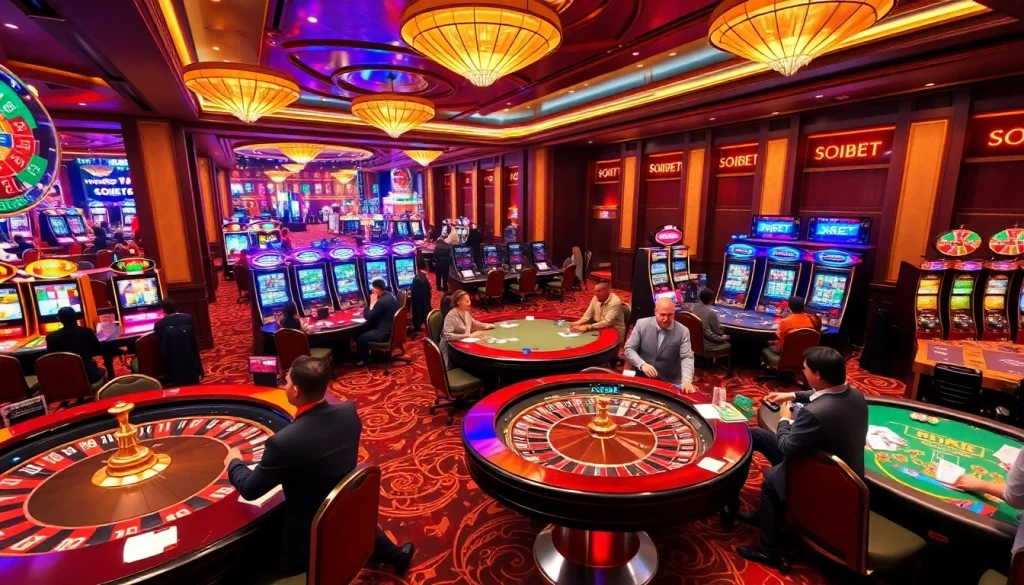 Experience vibrant gaming at SOIBET casino with exciting roulette and poker action.