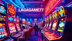 LAGAGAME77 online gaming experience showcasing thrilling slot machines and engaging players.