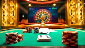 Experience the thrill of betting at https://xx88.contractors/ with vibrant casino visuals showcasing poker and roulette.