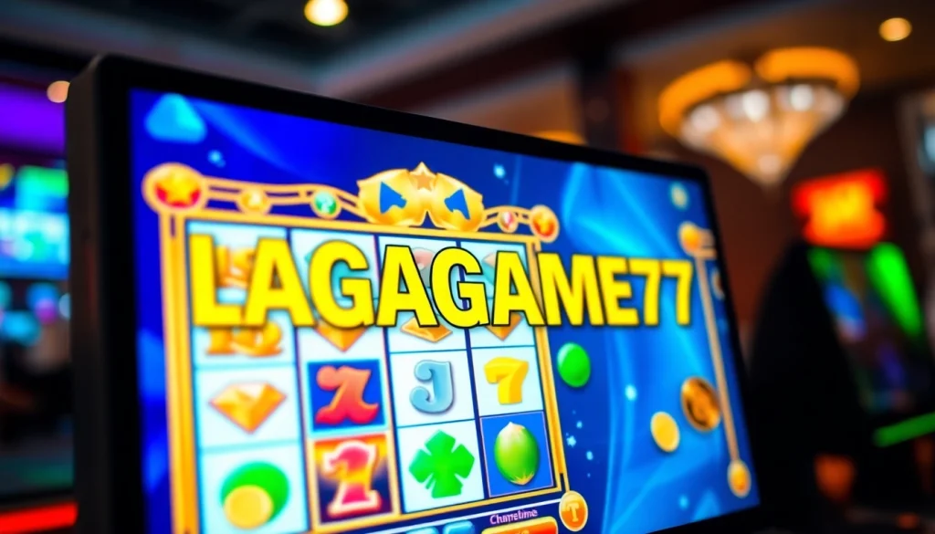 LAGAGAME77 vibrant online gaming platform showcasing an interactive slot game interface.