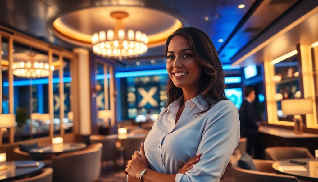 Upscale shirt room interior showcasing gdmc.bio offerings with charming managers and inviting atmosphere.