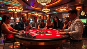 Engage in elite poker at the top club casino with vibrant energy and luxurious decor.