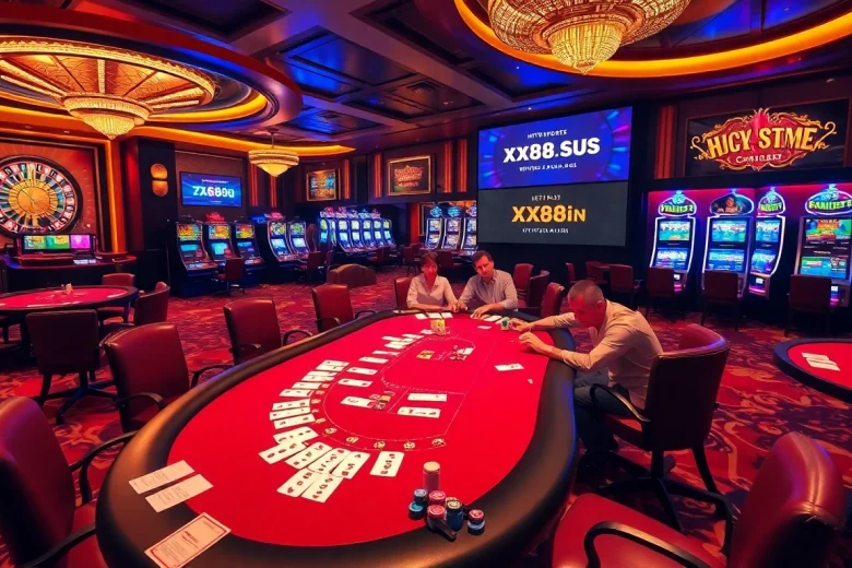 Experience the thrill of gambling at https://xx88.nl/ with players enjoying poker and slot machines.