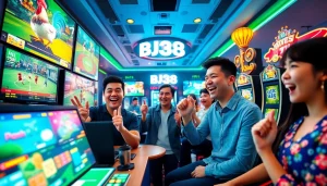 Engaged players enjoying diverse games on BJ38's vibrant online platform.