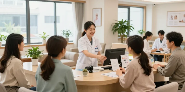 Patient-friendly atmosphere at 수원한의원 with welcoming staff and modern decor.