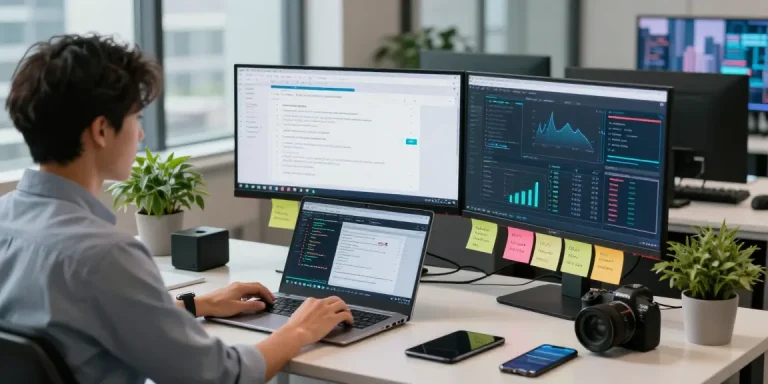 Workspace showing security validation process for https://shs-dome5.com/ with technical displays and engaged IT professional.