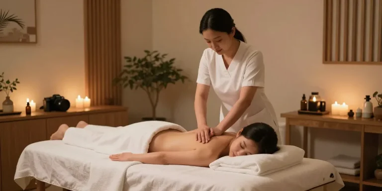 강남마사지로 편안한 마사지 환경과 치료 과정을 보여주는 이미지