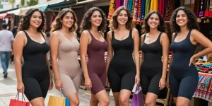 GOKIL33 V Colombian Shapewear Galess di pasar urban, menampilkan kepercayaan diri perempuan Indonesia dalam fashion.